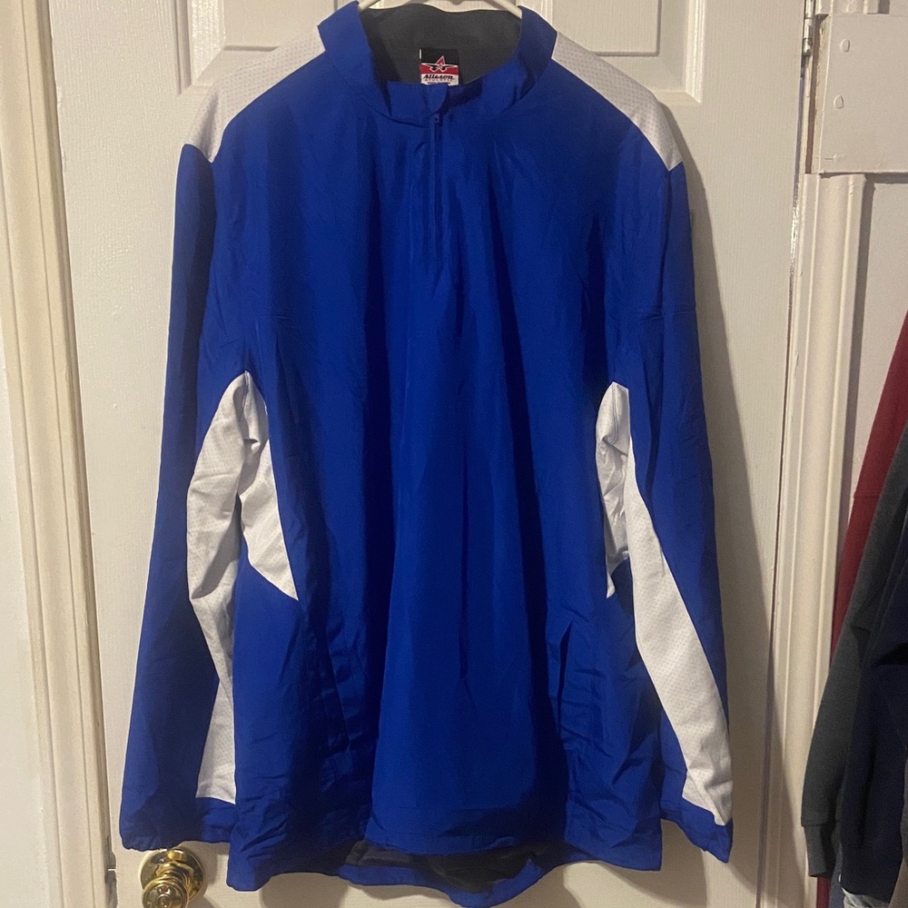 Blue and White Windbreaker Jacket